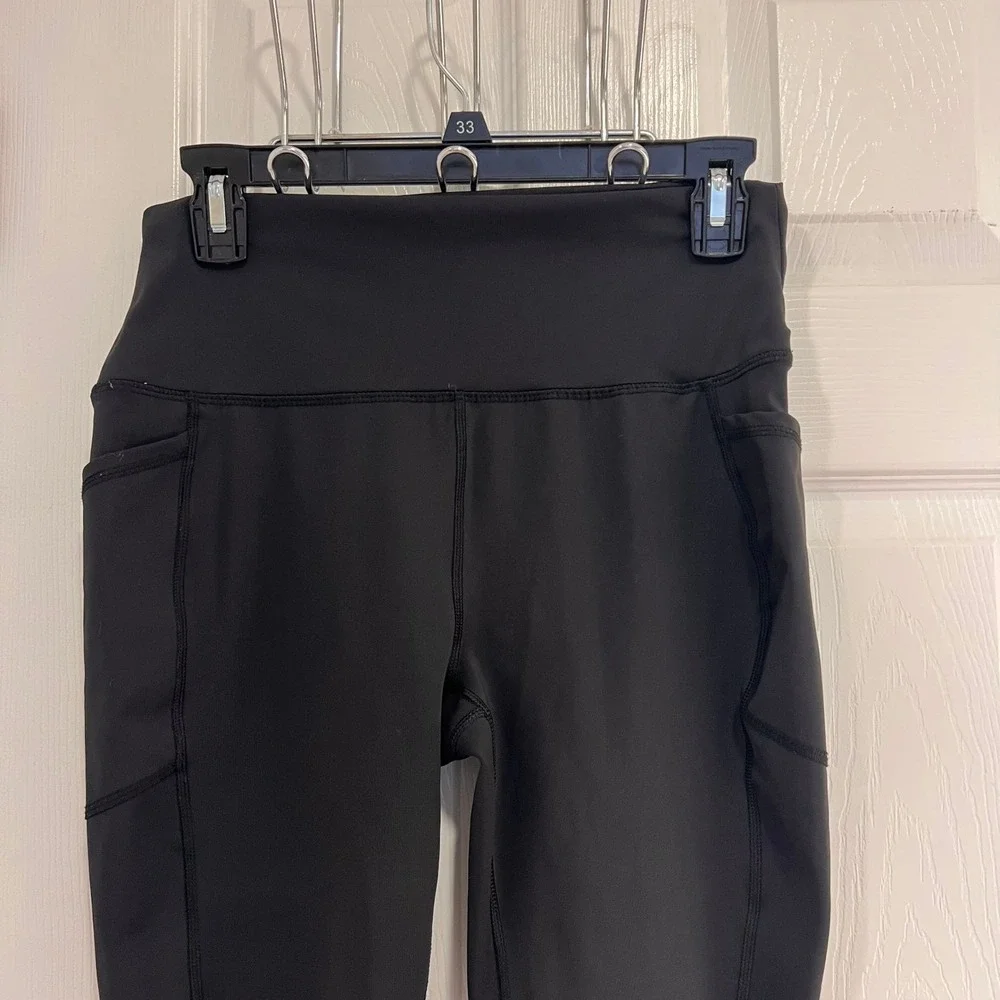 RBX Womens‎ High Waist Active Leggings with Side Pockets Black Size Large